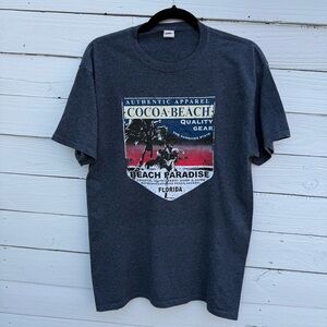 Fruit of the Loom Dark Gray Cocoa Beach Graphic Tee